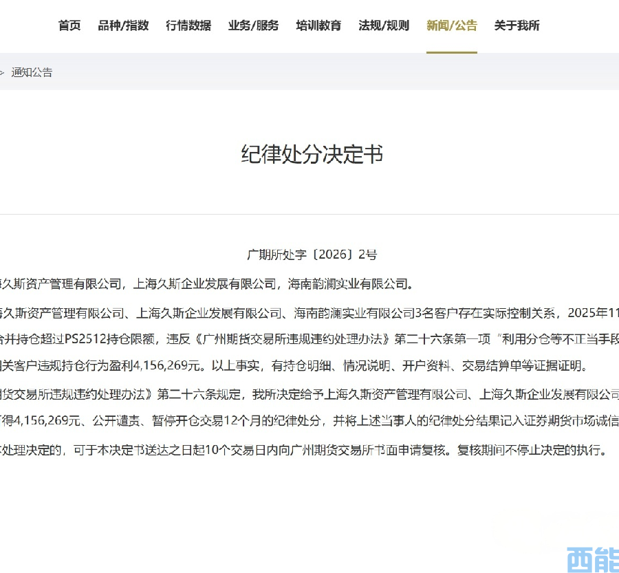 <strong>重磅罰單空降，廣期所重罰 3 家企業，415.6 萬沒收 +</strong>
